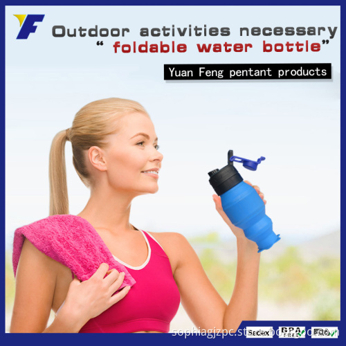 New Style baby BPA Free Silicone Water Bottle with Foldable